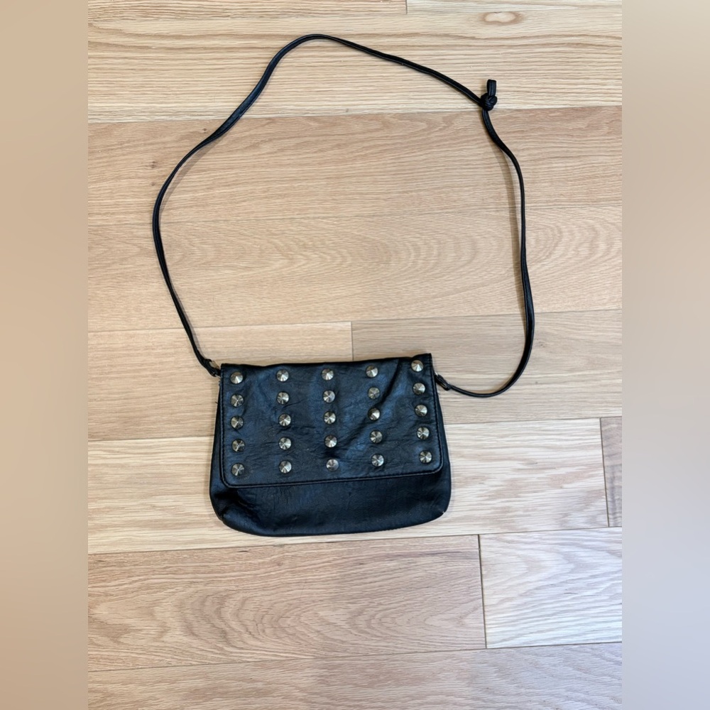 Forever 21 Black Studded Faux Leather Crossbody Bag